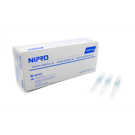 Aguja Dental 30G x 21mm x 100 pcs. NIPRO.